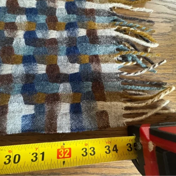 Multicolor Scarf Moon Pure 100% Merino Wool Woven Fringe Scarf British Isles - Picture 4 of 7